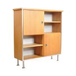 CONTEMPORARY LIGHT OAK VENEERED BOOKCASE CABINET