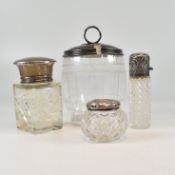 COLLECTION OF HALLMARKED SILVER TOPPED GLASSWARE
