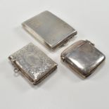 COLLECTION OF HALLMARKED SILVER VESTAS & A MATCH BOOK CASE