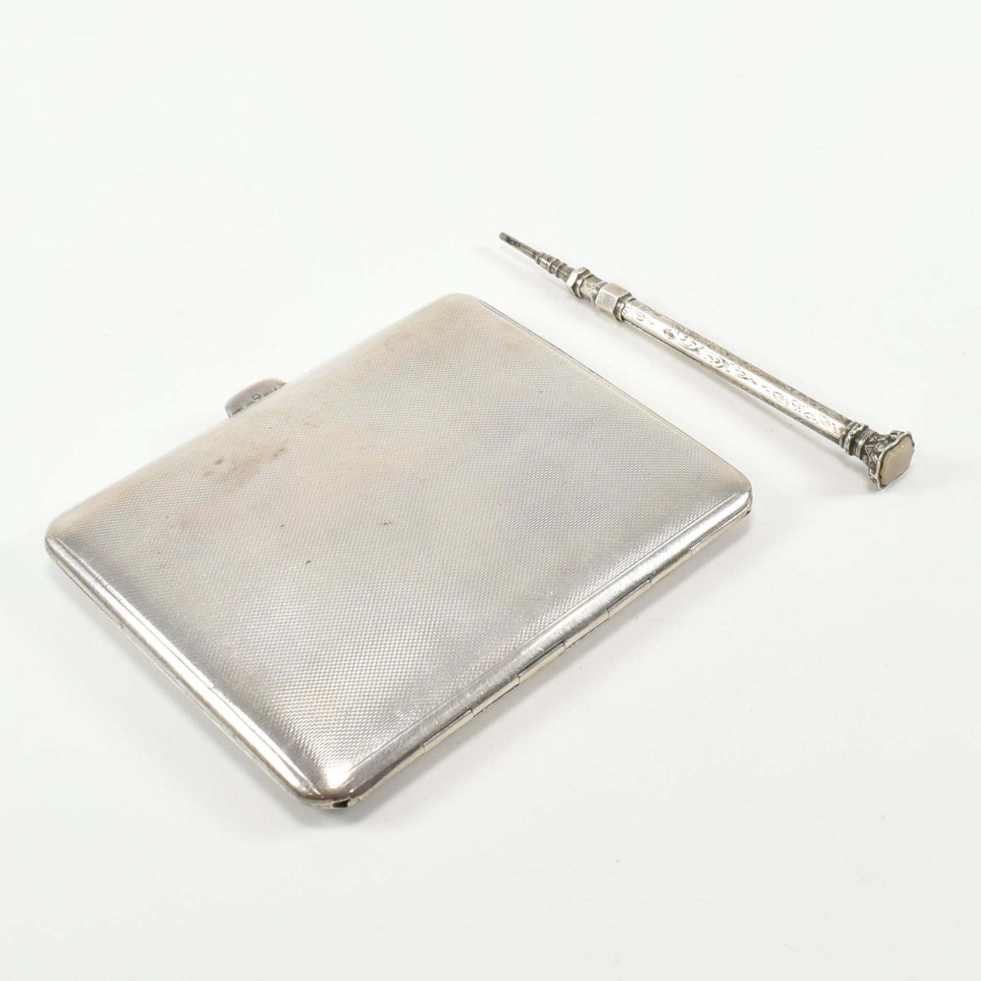 STERLING SILVER CIGARETTE CASE & A SILVER PROPELLING PENCIL - Image 5 of 8