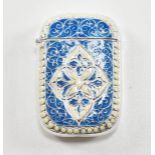 SILVER PLATED & ENAMEL VESTA CASE