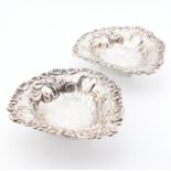 PAIR OF VICTORIAN HALLMARKED SILVER PIN TRAYS