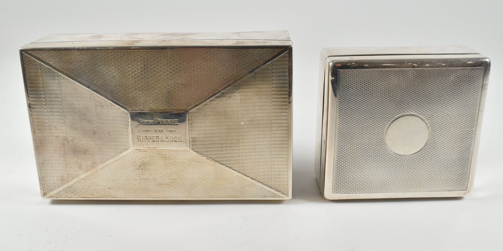 TWO HALLMARKED SILVER ART DECO CIGARETTE BOXES - Image 4 of 12