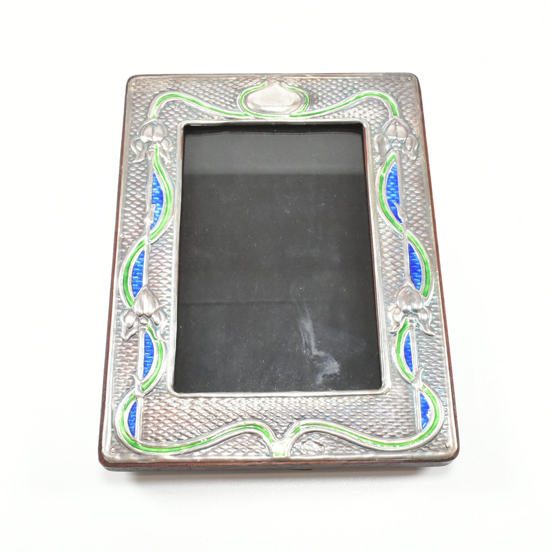 ART NOUVEAU STYLE STERLING SILVER & ENAMEL PICTURE FRAME - Image 5 of 7