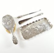 EDWARDIAN HALLMARKED SILVER DRESSING TABLE ITEMS