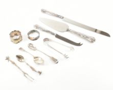 COLLECTION OF SILVER & SILVER PLATED CUTLERY
