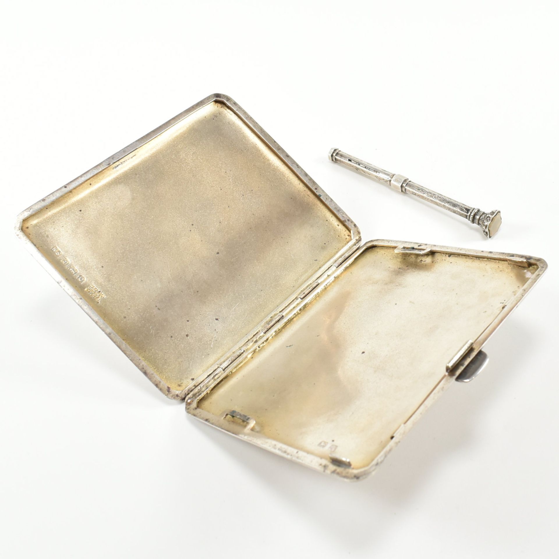 STERLING SILVER CIGARETTE CASE & A SILVER PROPELLING PENCIL - Image 6 of 8