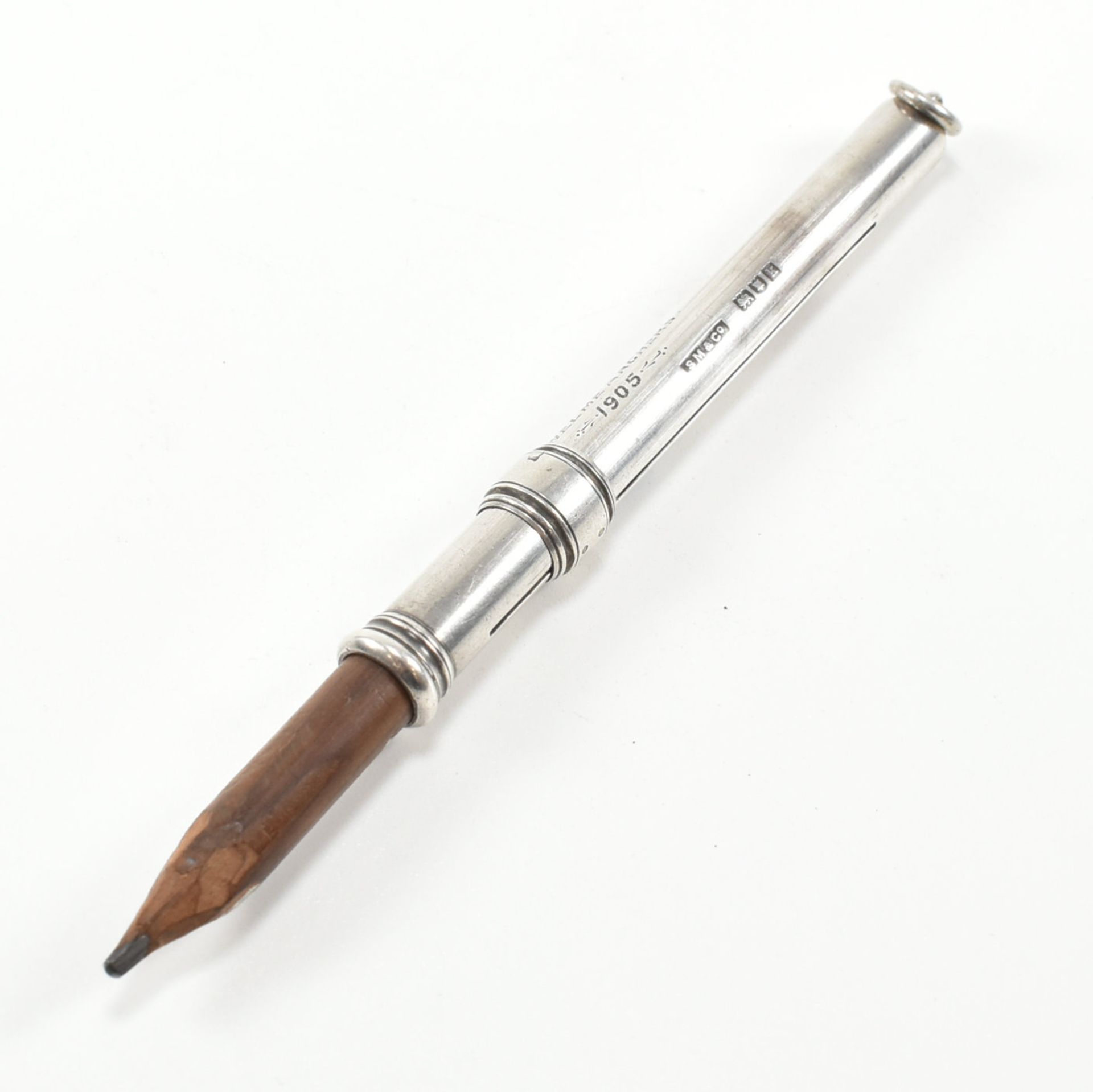 HALLMARKED SILVER PROPELLING PENCIL & NOVELTY TAPE MEASURE - Image 9 of 10