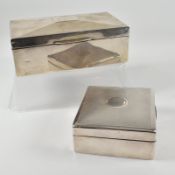 TWO HALLMARKED SILVER ART DECO CIGARETTE BOXES