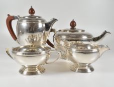 HALLMARKED FOUR PIECE SILVER TEA SERVICE MAPPIN & WEBB