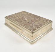 WHITE METAL SIAM CIGAR BOX