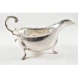 EDWARDIAN HALLMARKED SILVER SAUCE BOAT