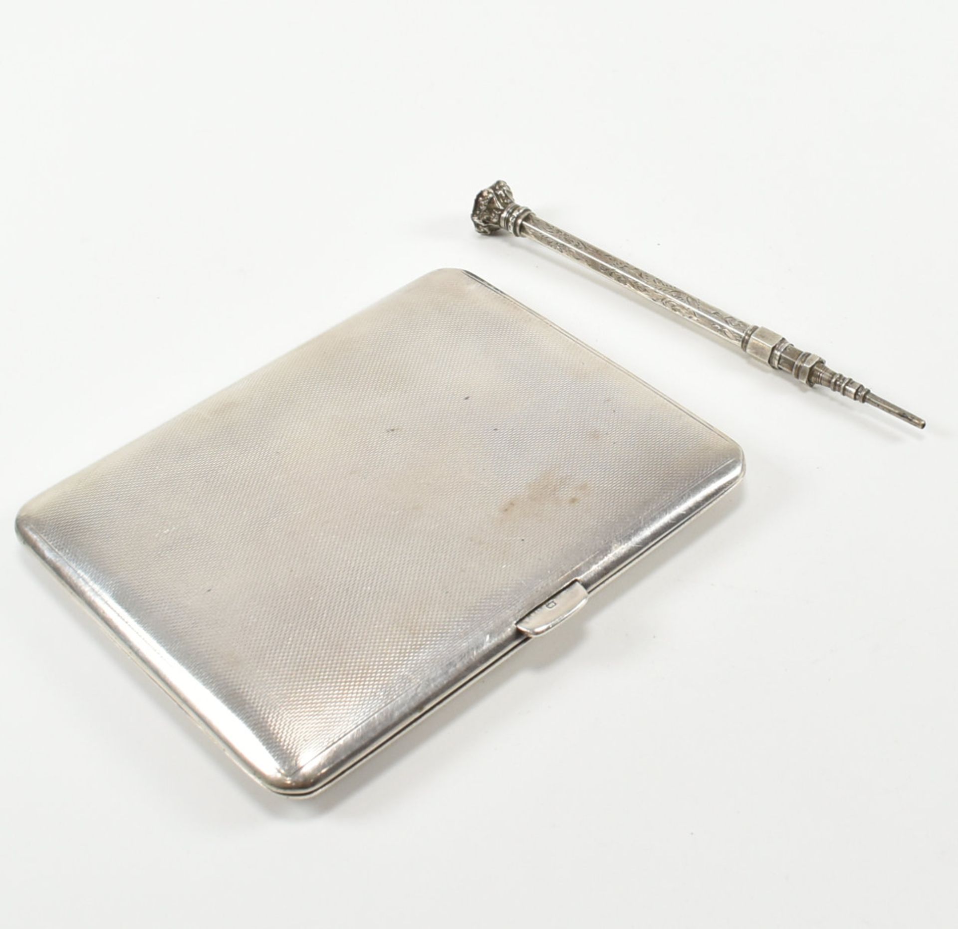 STERLING SILVER CIGARETTE CASE & A SILVER PROPELLING PENCIL - Image 4 of 8