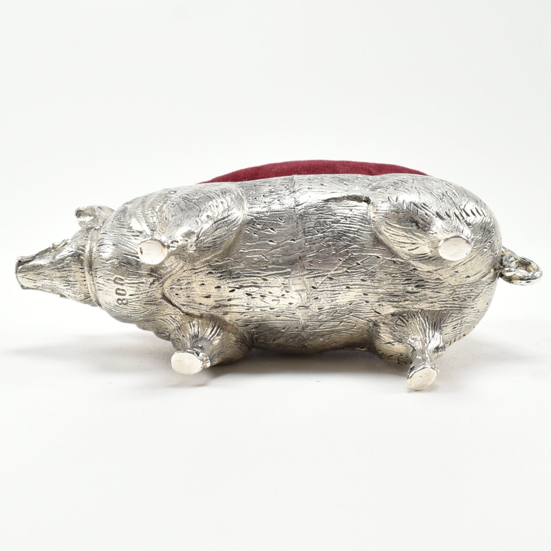 CONTEMPORARY 800 SILVER PIG PIN CUSHION - Image 6 of 7