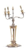 EDWARDIAN BRONZE AND ORMOLU DESK LAMP