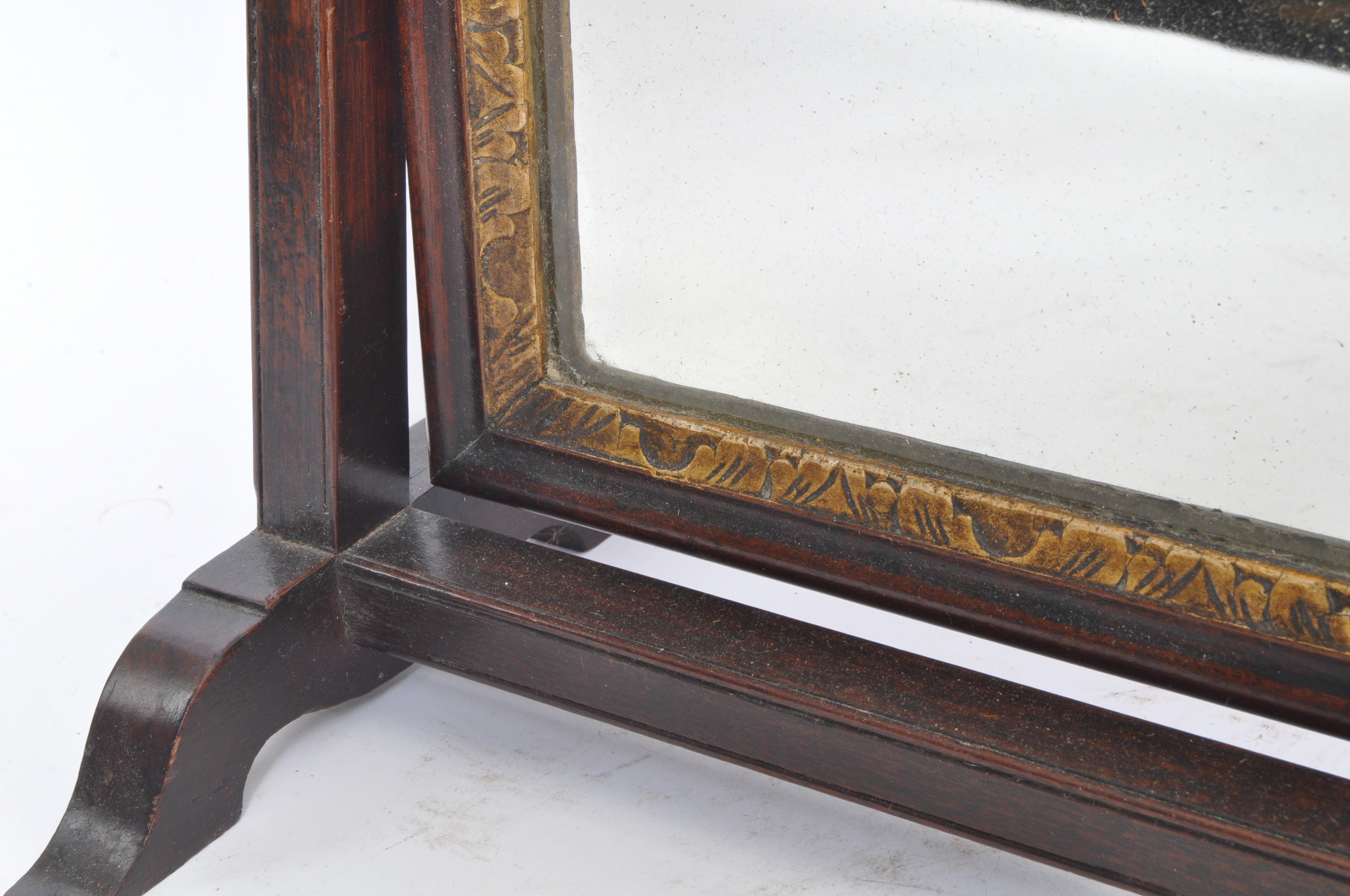 19TH CENTURY MAHOGANY & GILT EMBELLISHED DRESSING TABLE MIRROR - Image 5 of 5