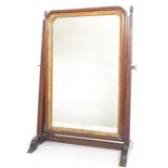 19TH CENTURY MAHOGANY & GILT EMBELLISHED DRESSING TABLE MIRROR