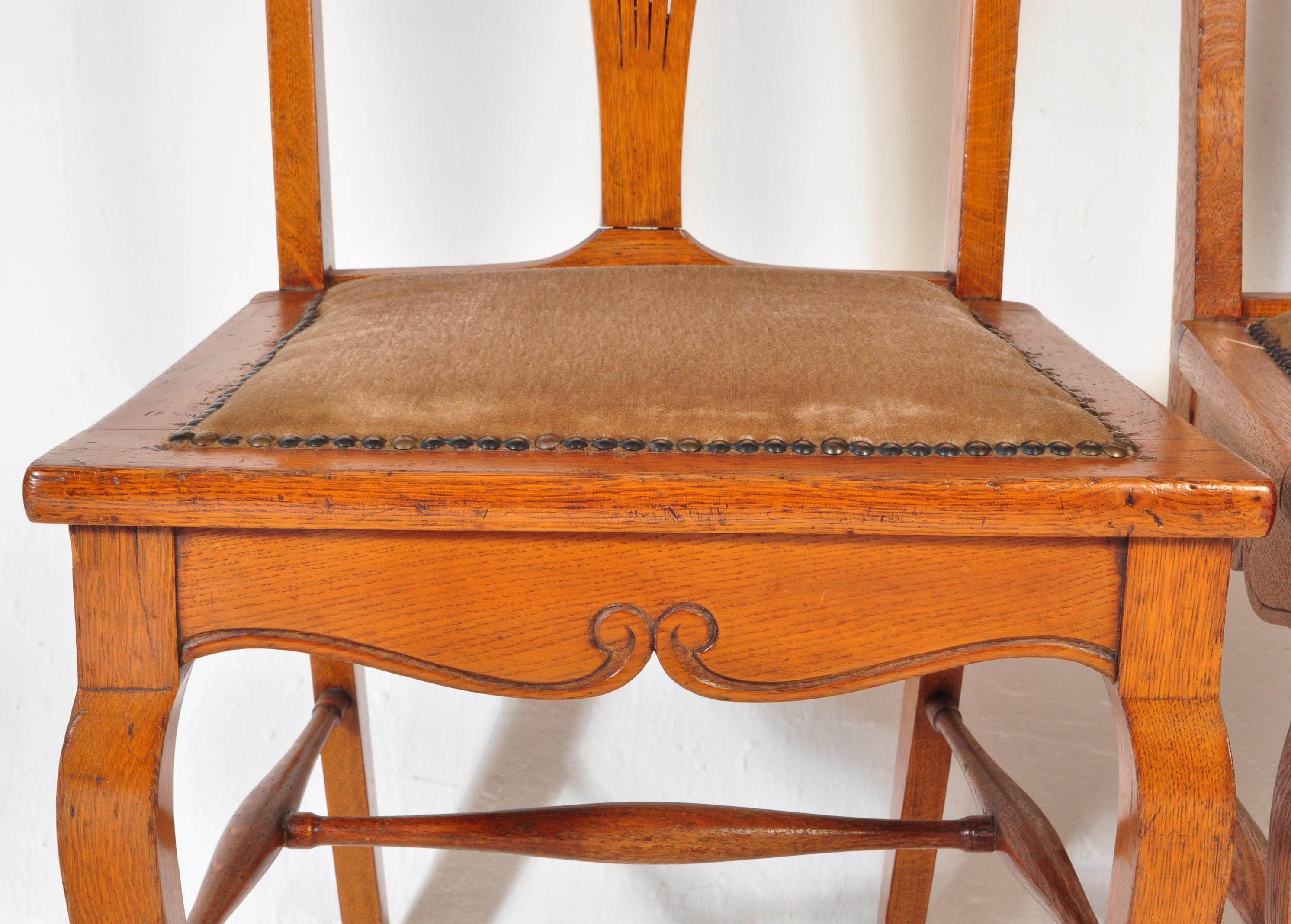 SET OF SIX ARTS & CRAFTS OAK DINING CHAIRS BY P. GANE - Image 5 of 5