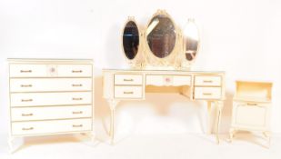 20TH CENTURY LOUIS XV STYLE DRESSING TABLE AND BEDSIDE