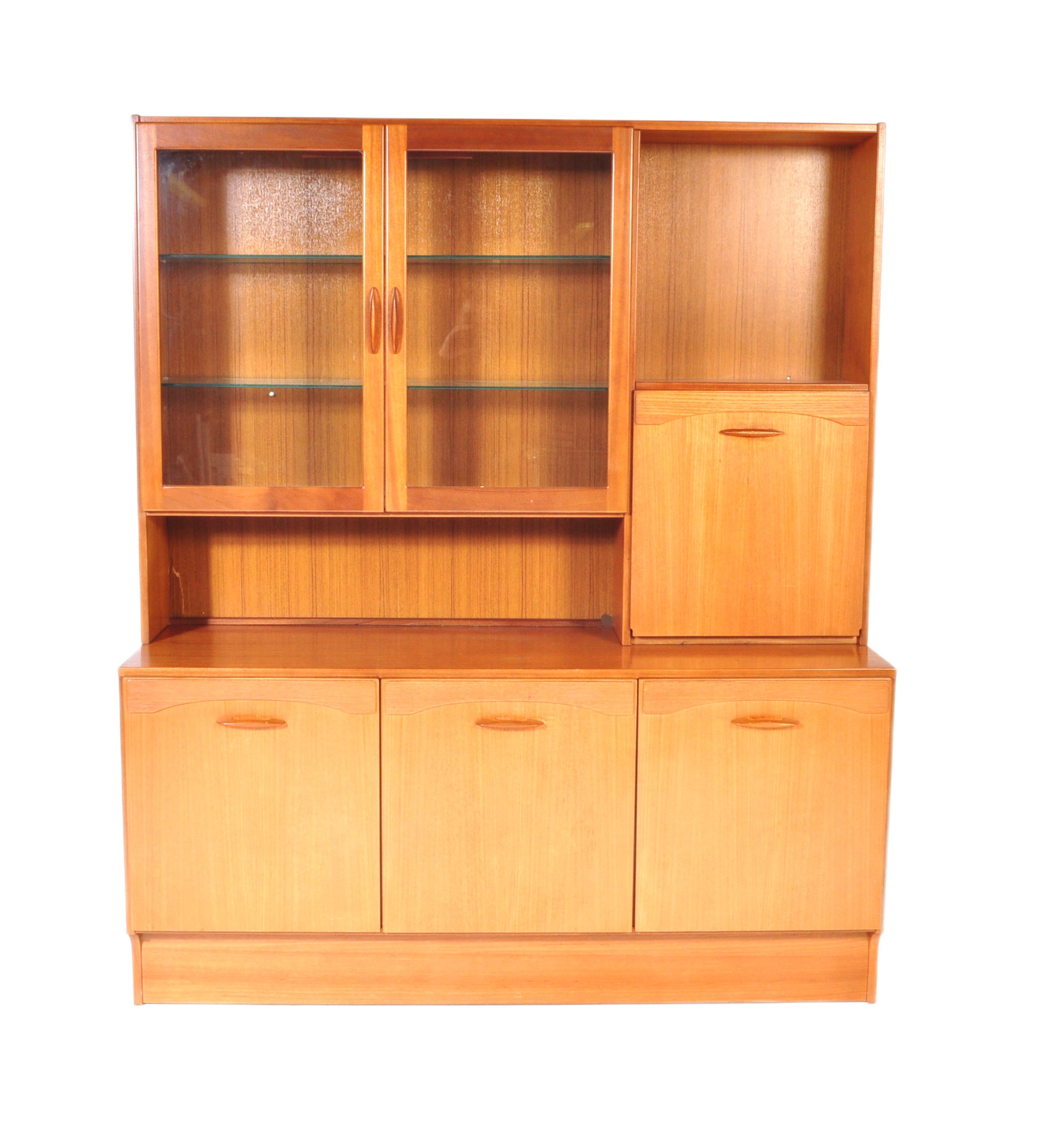 RETRO VINTAGE TEAK HIGHBOARD CREDENZA