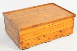 LARGE EARLY 20TH CENTURY PINE CHEST / COFFEE TABLE