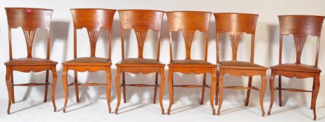 SET OF SIX ARTS & CRAFTS OAK DINING CHAIRS BY P. GANE