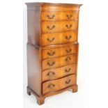 QUEEN ANNE REVIVAL WALNUT SERPENTINE FRONT CHEST OF DRAWERS