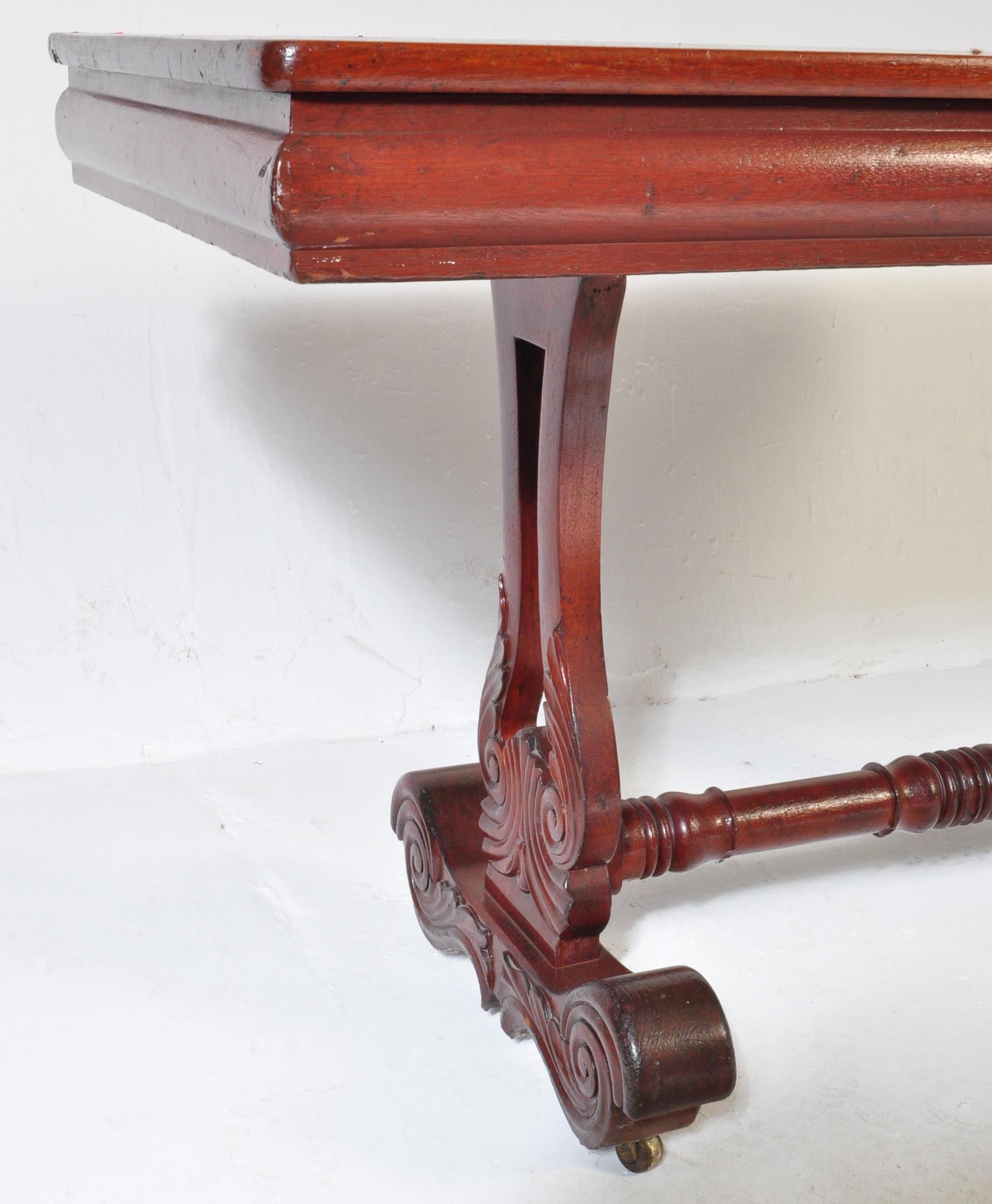 19TH CENTURY WILLIAM IV MAHOGANY WRITING LIBRARY TABLE DESK - Image 5 of 5