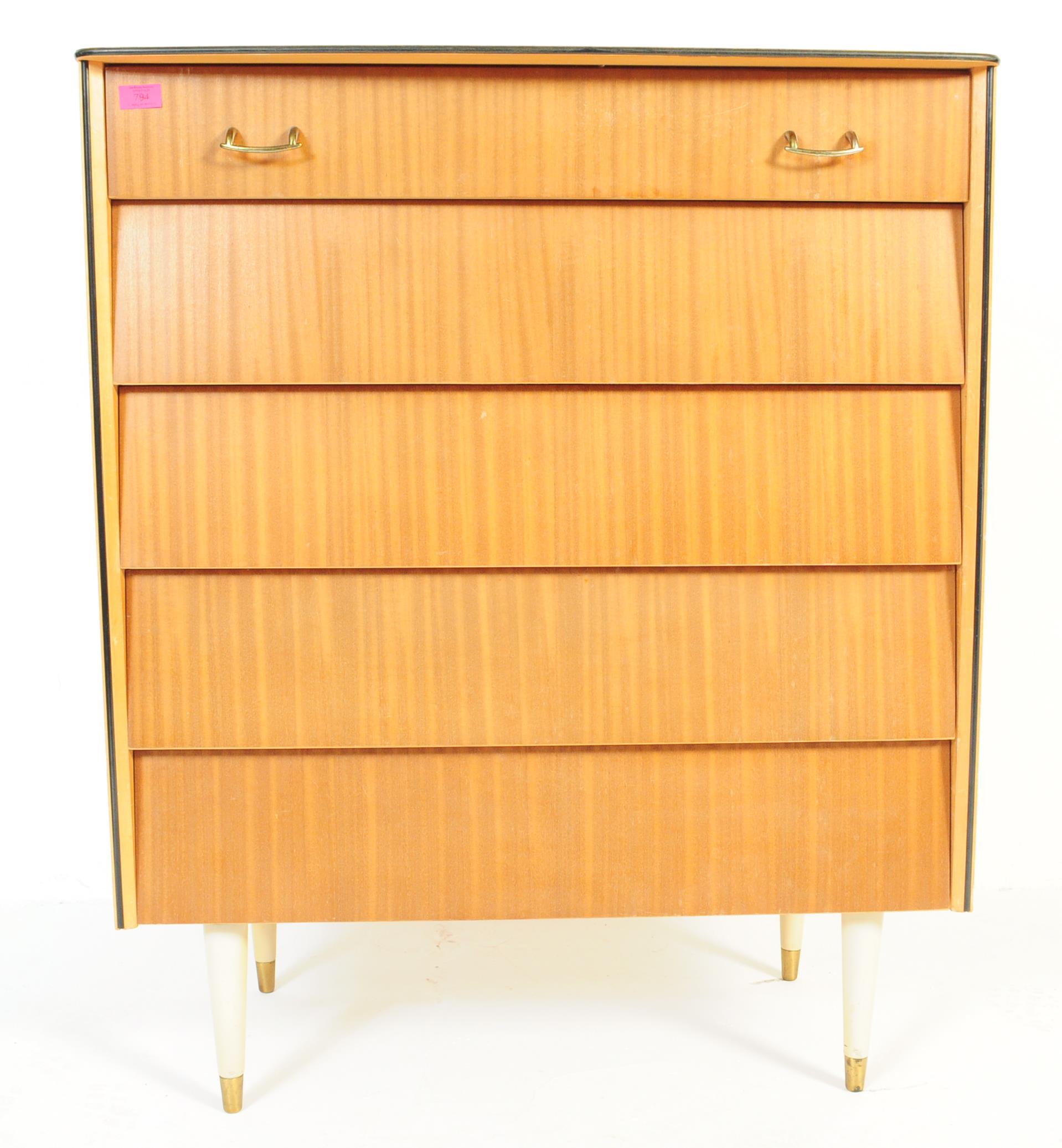 MID CENTURY AVALON TEAK BEEHIVE CHEST OF DRAWERS - Image 3 of 6