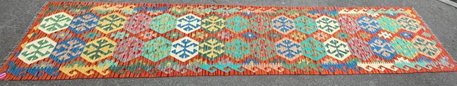 VINTAGE ANATOLIAN TURKISH KILIM RUNNER RUG