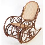 MANNER OF THONET - BENTWOOD CANED WORK ROCKING CHAIR