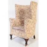 EDWARDIAN MAHOGANY WINGBACK CHESTERFIELD ARMCHAIR