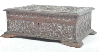 19TH CENTURY CARVED ANGLO COLONIAL INDIAN WORKBOX
