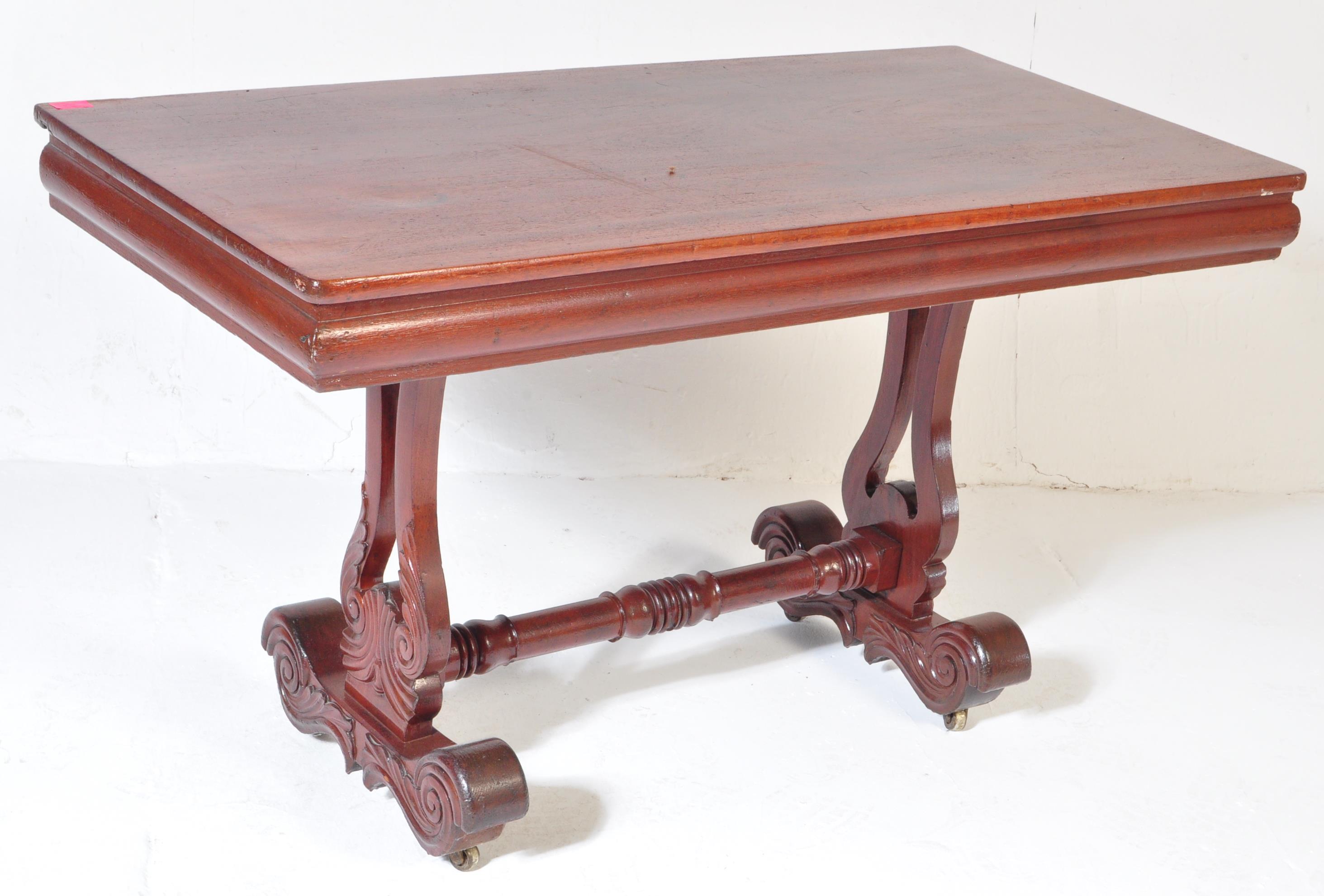19TH CENTURY WILLIAM IV MAHOGANY WRITING LIBRARY TABLE DESK - Image 2 of 5