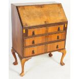 1940S QUEEN ANNE REVIVAL WALNUT BUREAU