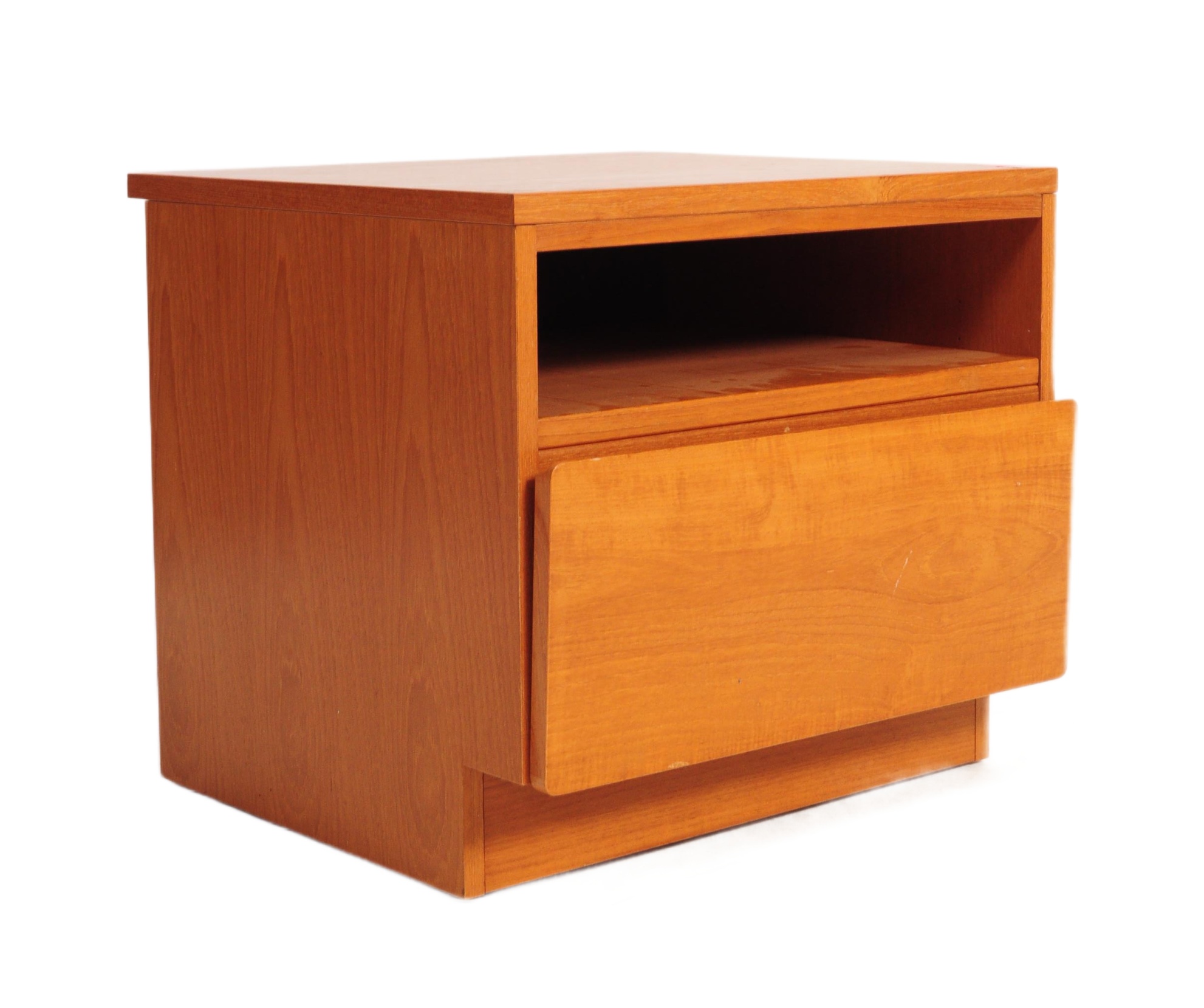 MID CENTURY TEAK SINGLE DRAWER MEDIA / HI-FI UNIT