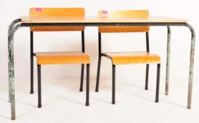 RETRO MID CENTURY INDUSTRIAL SCHOOL CHILDS DESK & CHAIRS