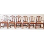 SET OF 6 19TH CENTURY MAHOGANY HEPPLEWHITE DINING CHAIRS