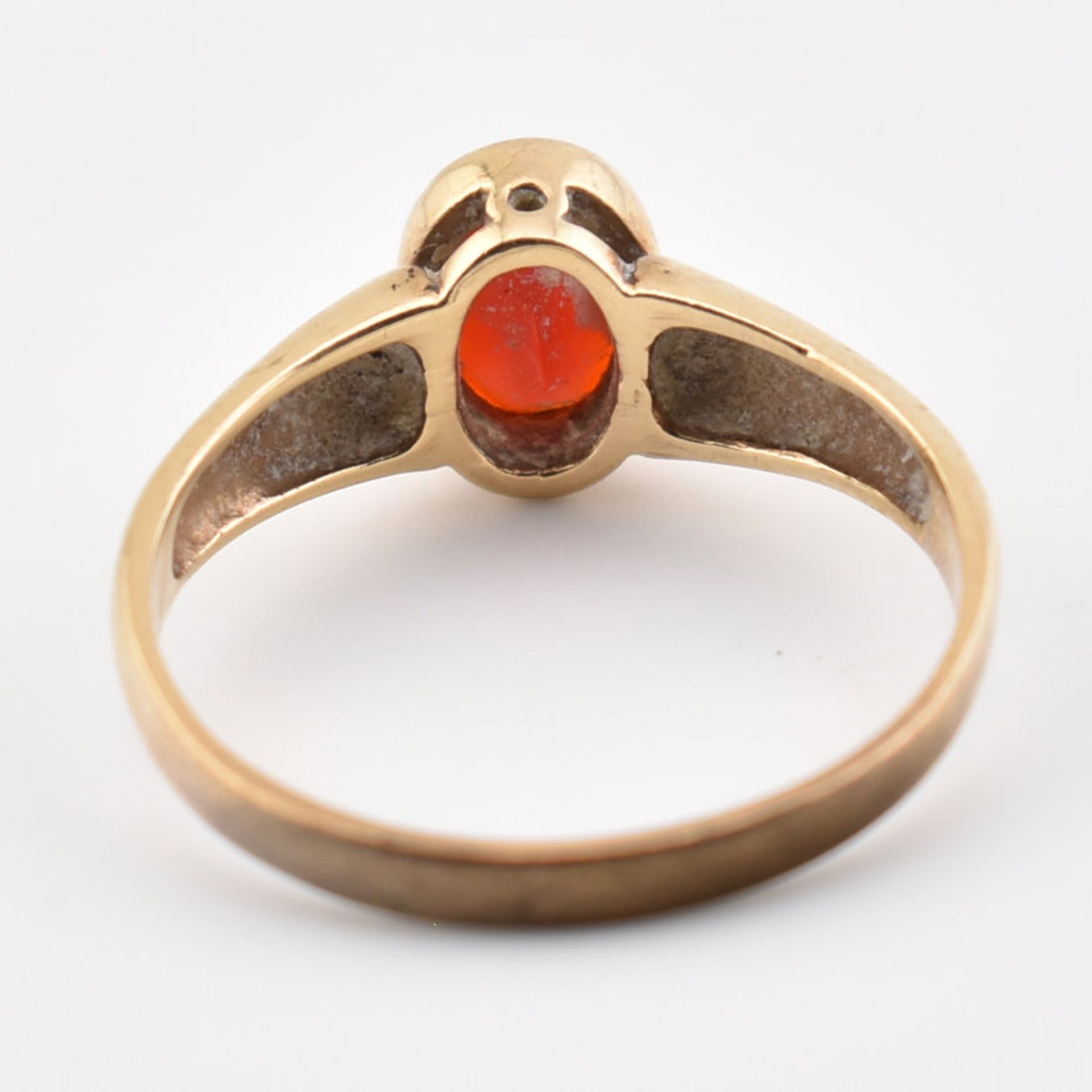 HALLMARKED 9CT GOLD & RED STONE SOLITAIRE RING - Image 5 of 7