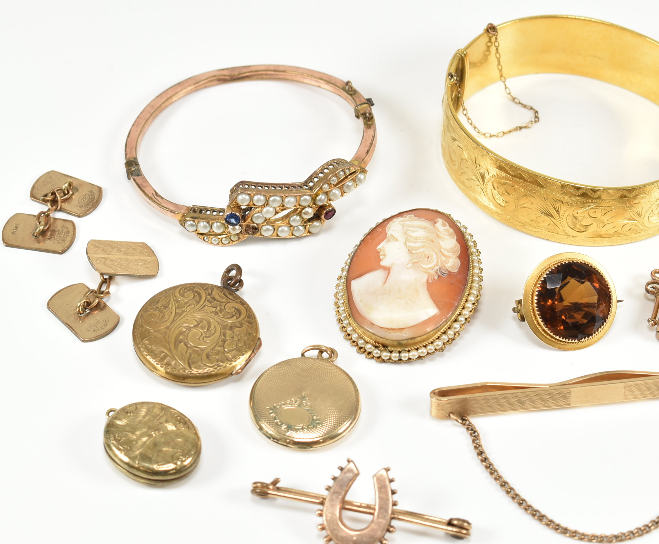 COLLECTION OF ASSORTED GOLD PLATED JEWELLERY - Image 3 of 6