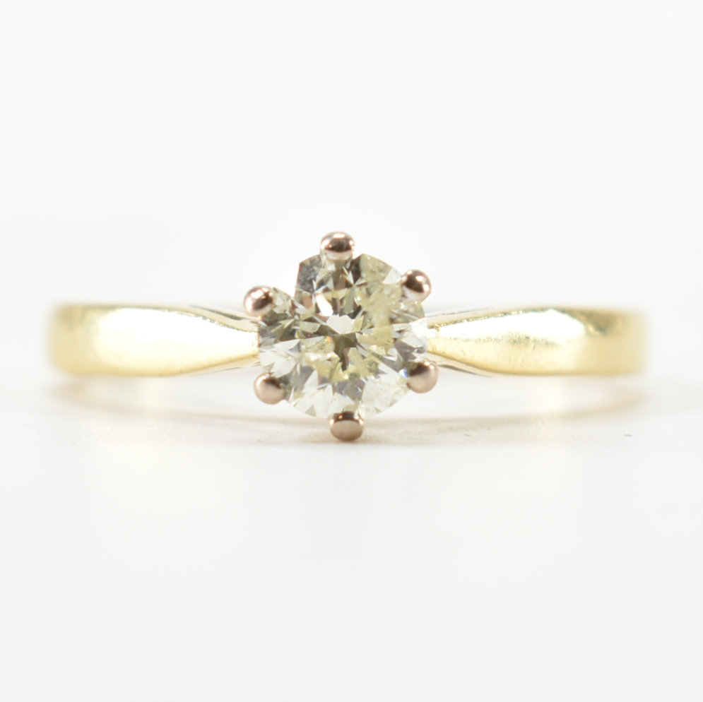 HALLMARKED 18CT GOLD & DIAMOND SOLITAIRE RING