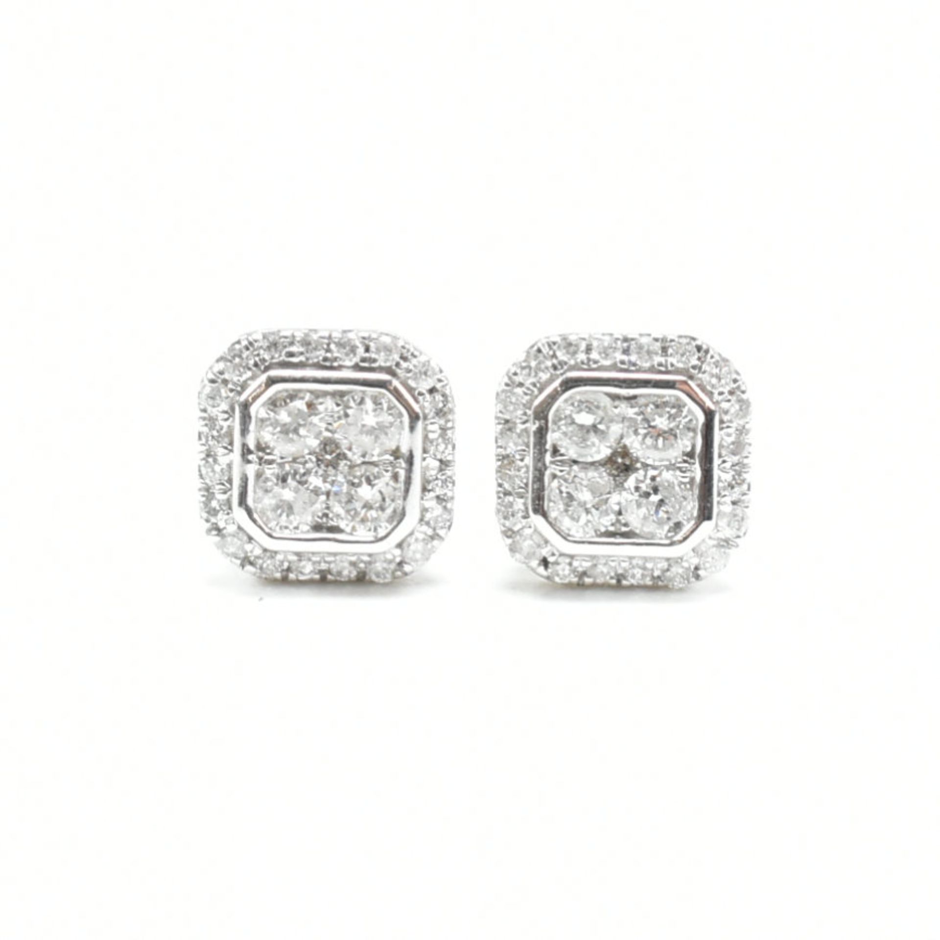 PAIR OF 18CT WHITE GOLD & DIAMOND EARRINGS - Bild 3 aus 5