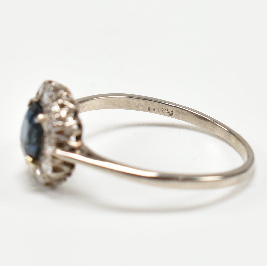 18CT WHITE GOLD SAPPHIRE & DIAMOND HALO RING - Image 8 of 8