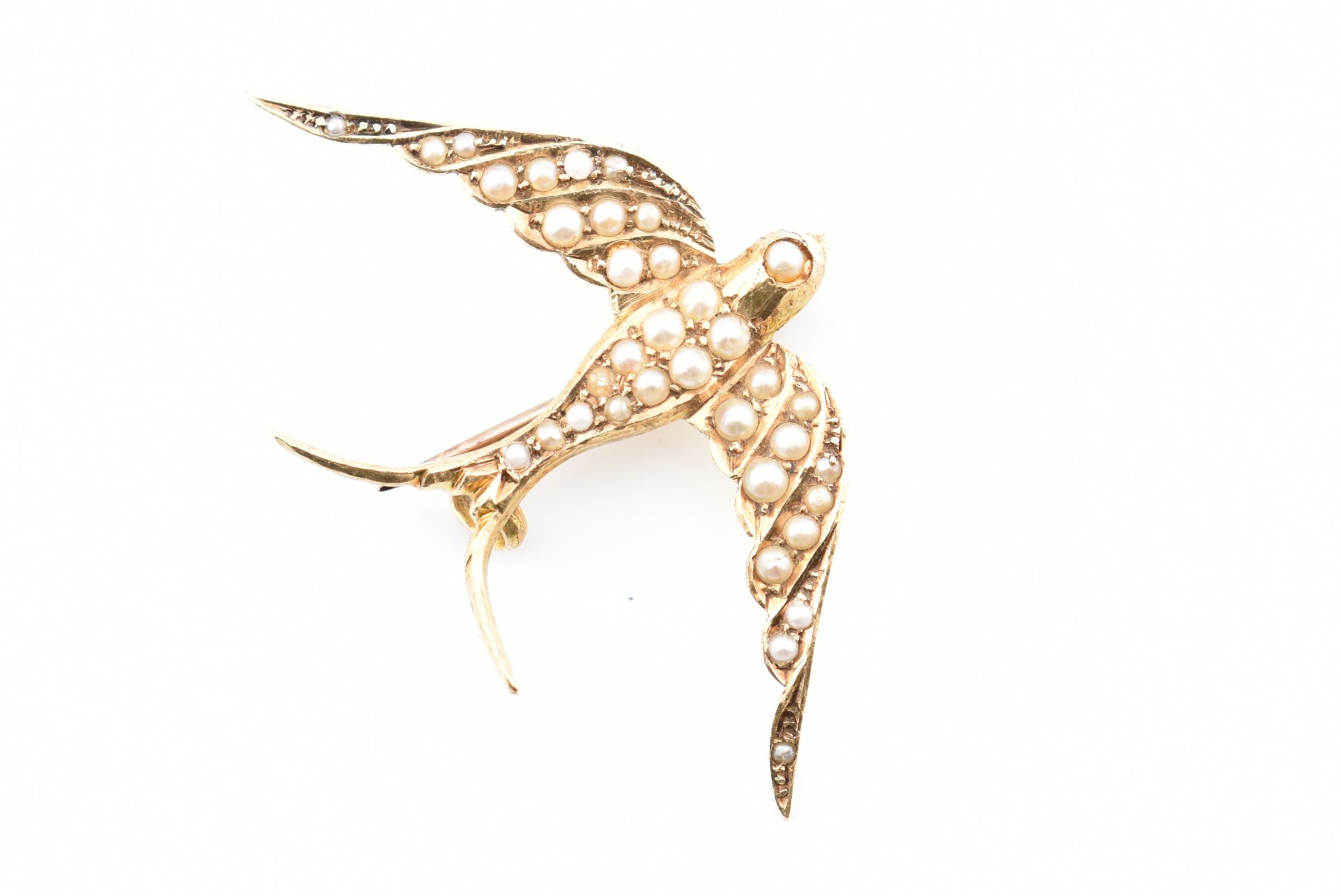 19TH CENTURY 15CT GOLD & PEARL BROOCH PIN - Image 7 of 7