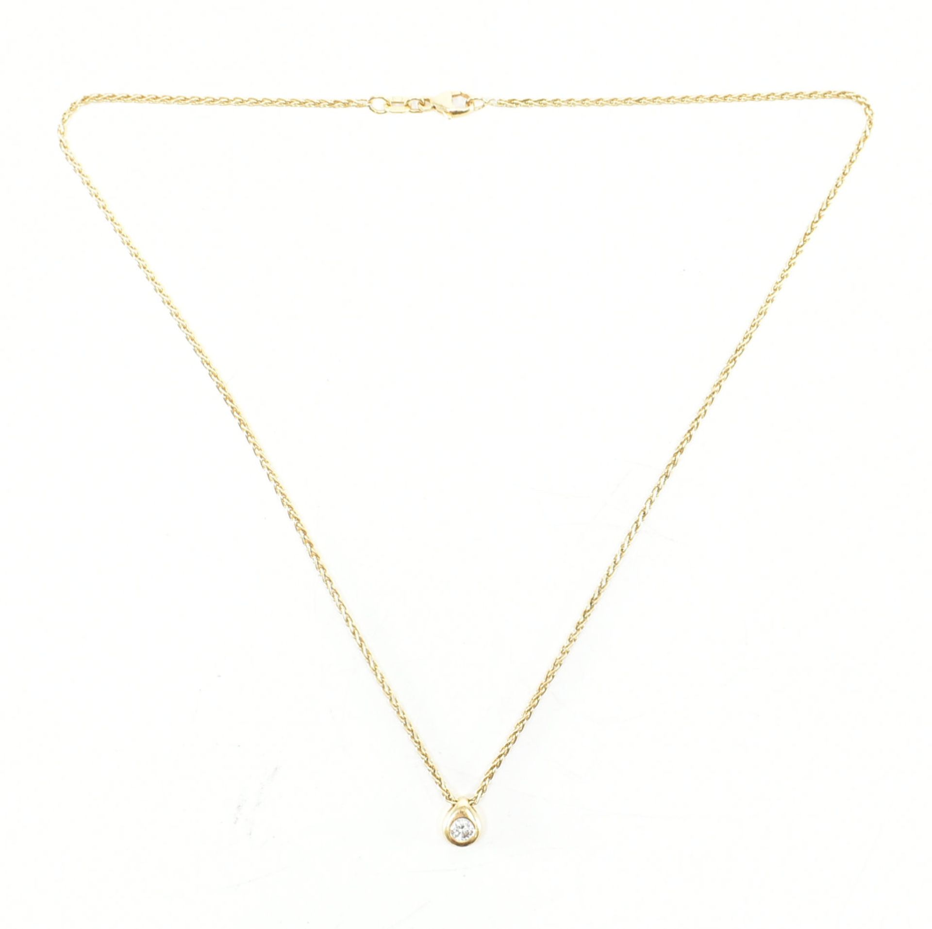 HALLMARKED 18CT GOLD & DIAMOND NECKLACE PENDANT & CHAIN - Image 6 of 9