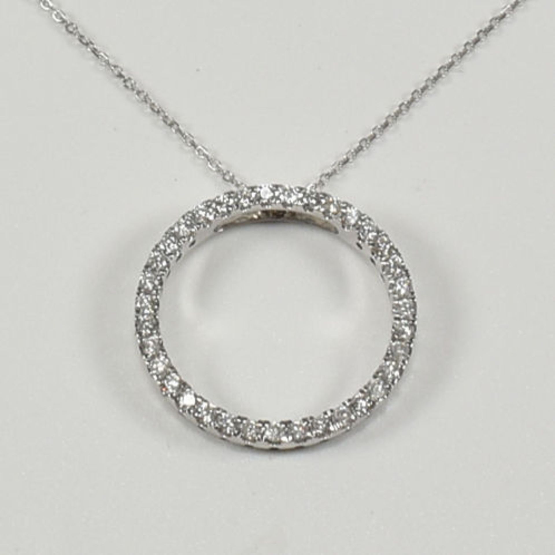 HALLMARKED 18CT WHITE GOLD & DIAMOND PENDANT NECKLACE - Bild 2 aus 8