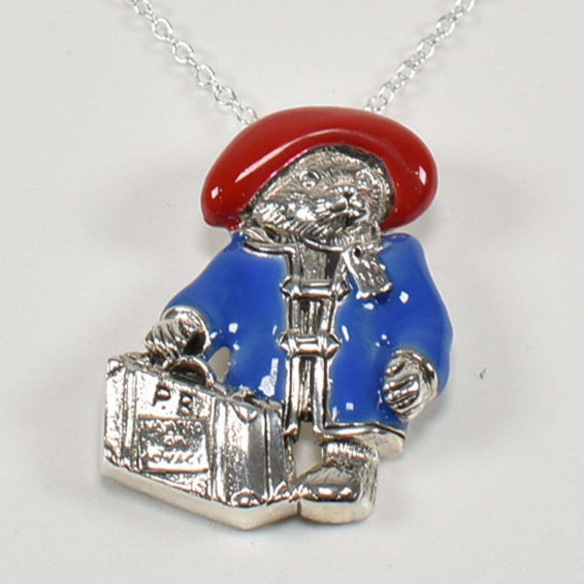 925 SILVER & ENAMEL PADDINGTON BEAR PENDANT NECKLACE - Image 3 of 3