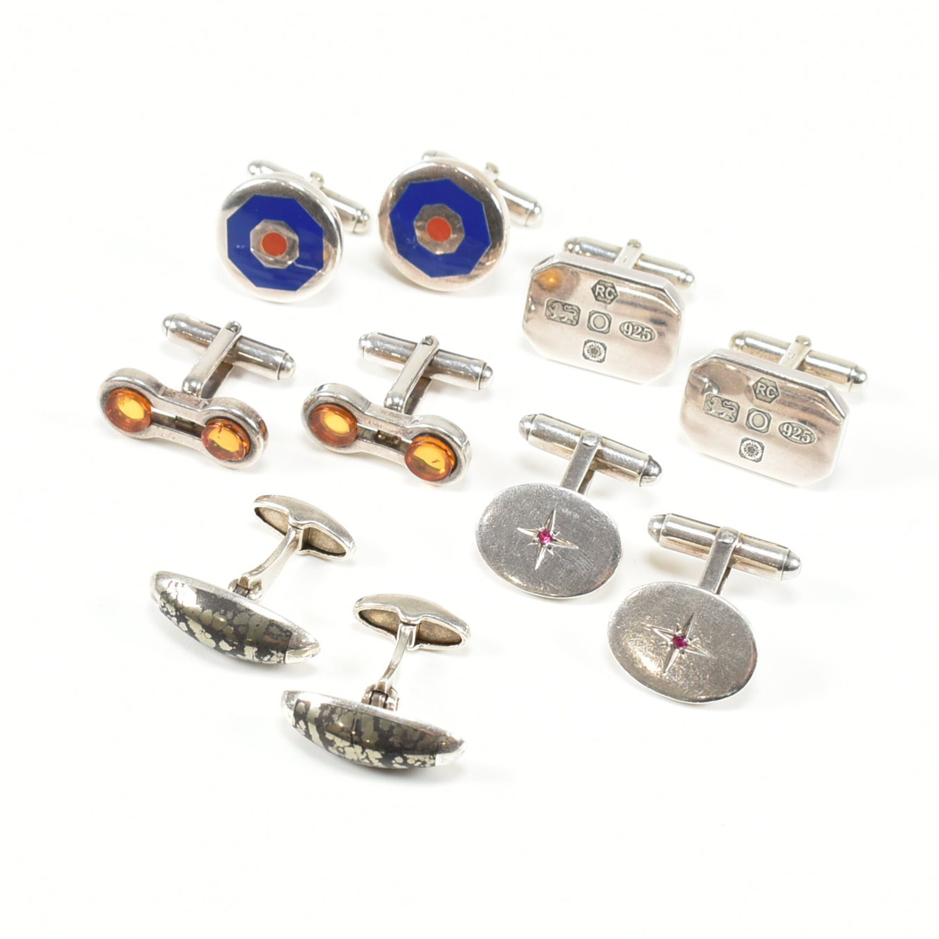 COLLECTION OF ASSORTED SILVER CUFFLINKS