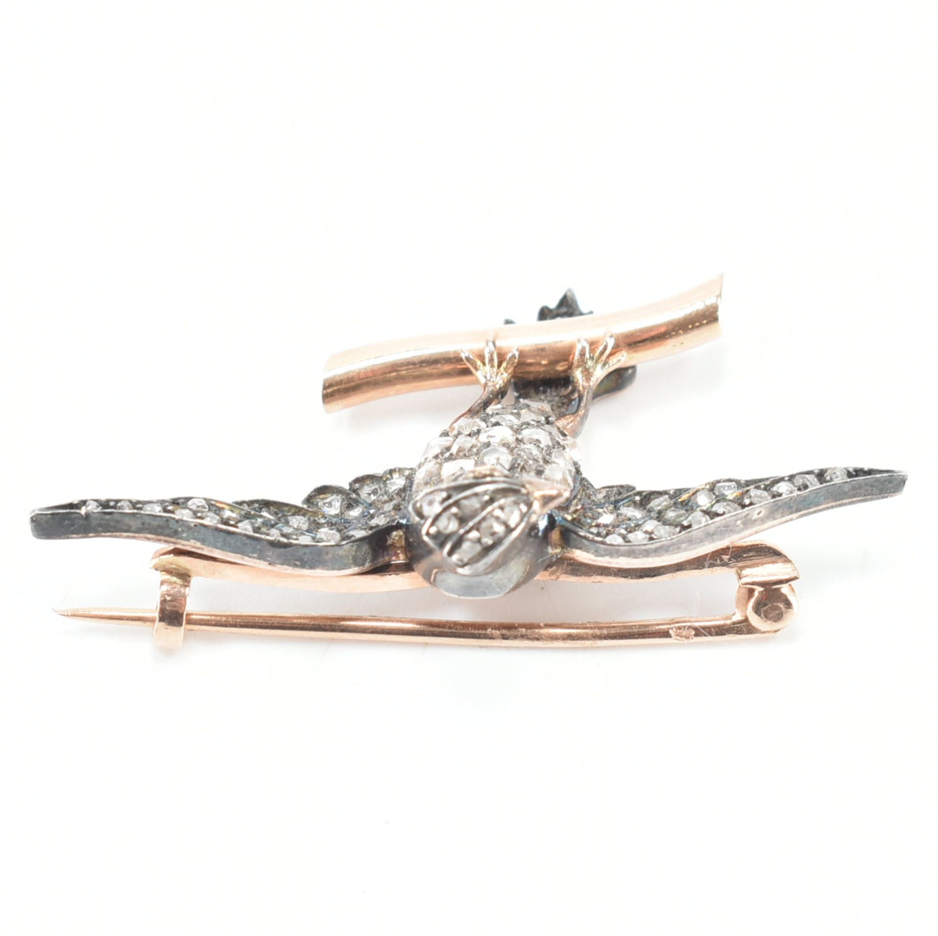 19TH CENTURY DIAMOND BIRD BROOCH PIN - Image 4 of 9