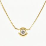 HALLMARKED 18CT GOLD & DIAMOND SOLITAIRE PENDANT NECKLACE